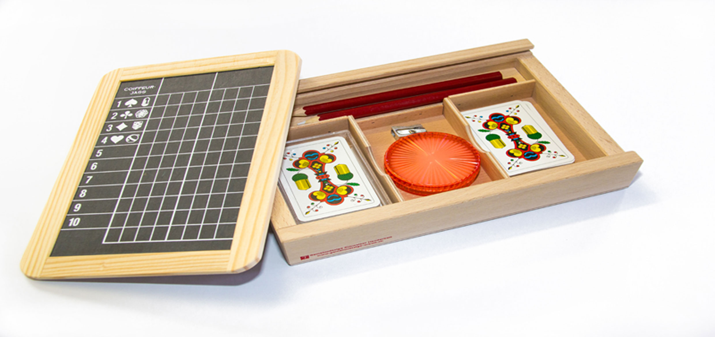 Jass-Set Box mit Karten und Tafel