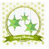 Weihnachskarte grüne Sterne
