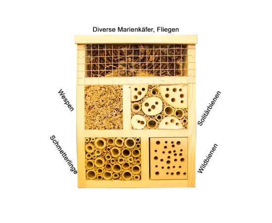 Bio Insektenhotel für Bienen, Wespen, Schmetterlinge